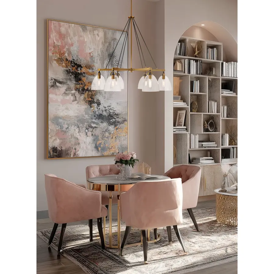 Sommersby 36" 6-Light Chandelier in Legacy Brass - Image 4