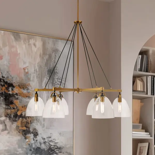 Sommersby 36" 6-Light Chandelier in Legacy Brass - Image 5