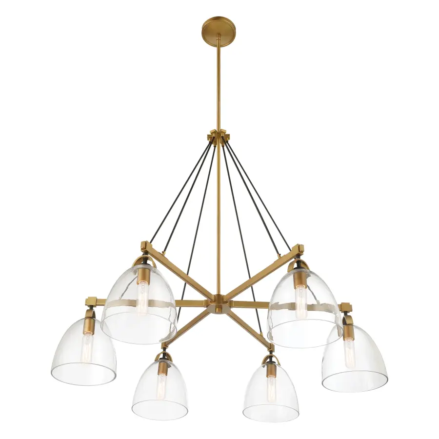 Sommersby 36" 6-Light Chandelier in Legacy Brass - Image 9