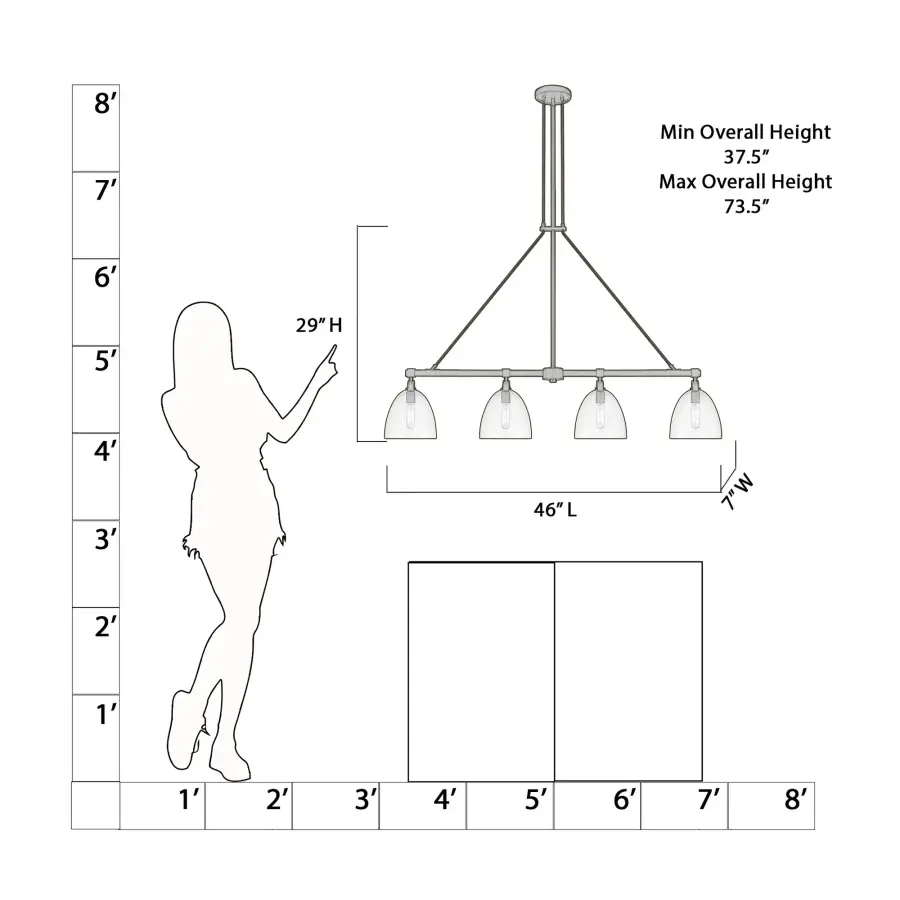 Sommersby 46" 4-Light Island Light - Image 2