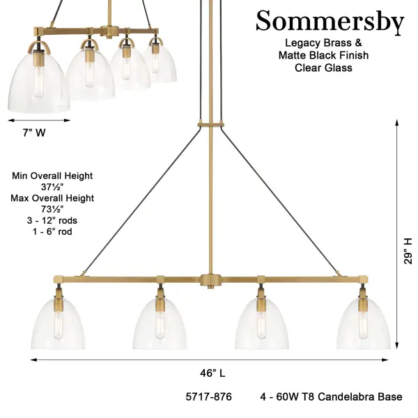 Sommersby 46" 4-Light Island Light - Image 3