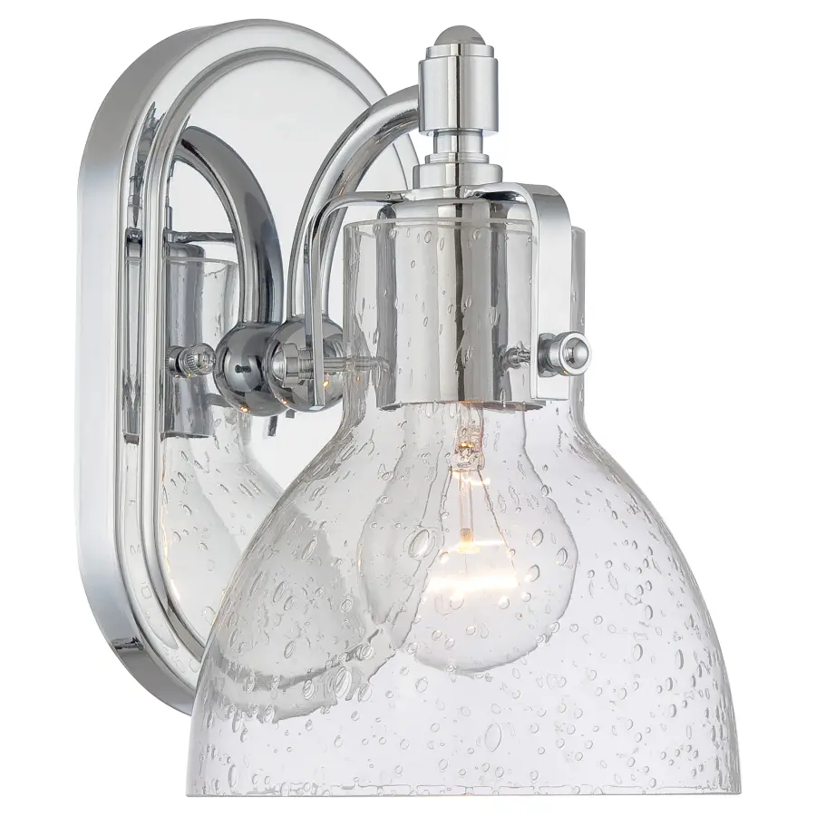 Chrome Seeded Glass Bath Sconce