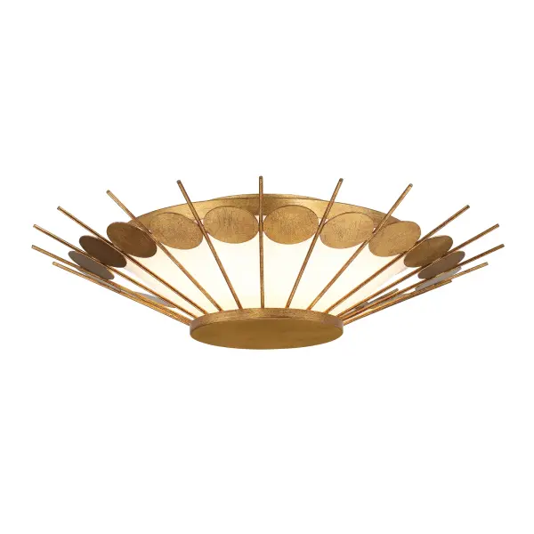 The Capieso flush mount combines modern elegance with practical functionality. Its 20-inch profile and Elara Gold finish add warmth to any space, while the integrated LED delivers 3,258 lumens with exceptional 94 CRI color rendering.