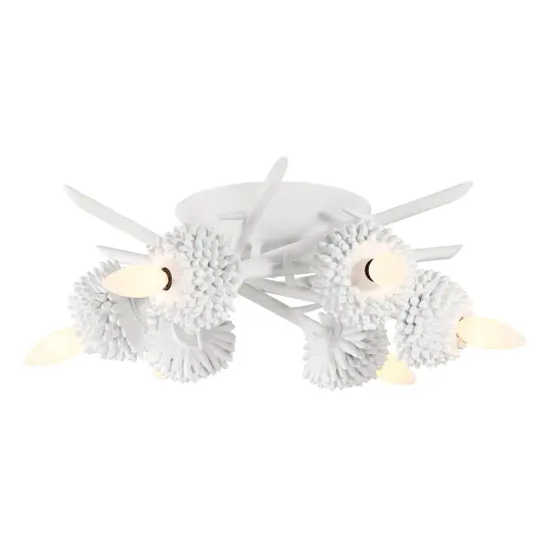 Robin Baron's North Fork collection brings sophisticated coastal style to low-ceiling spaces. The Sand White finish and compact 19-inch profile deliver designer aesthetics with practical functionality for smaller rooms.