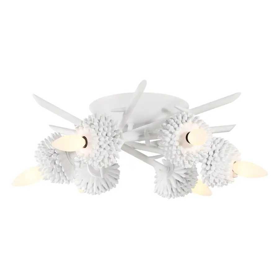 North Fork 6-Light Flush Mount in Sand White - Image 1