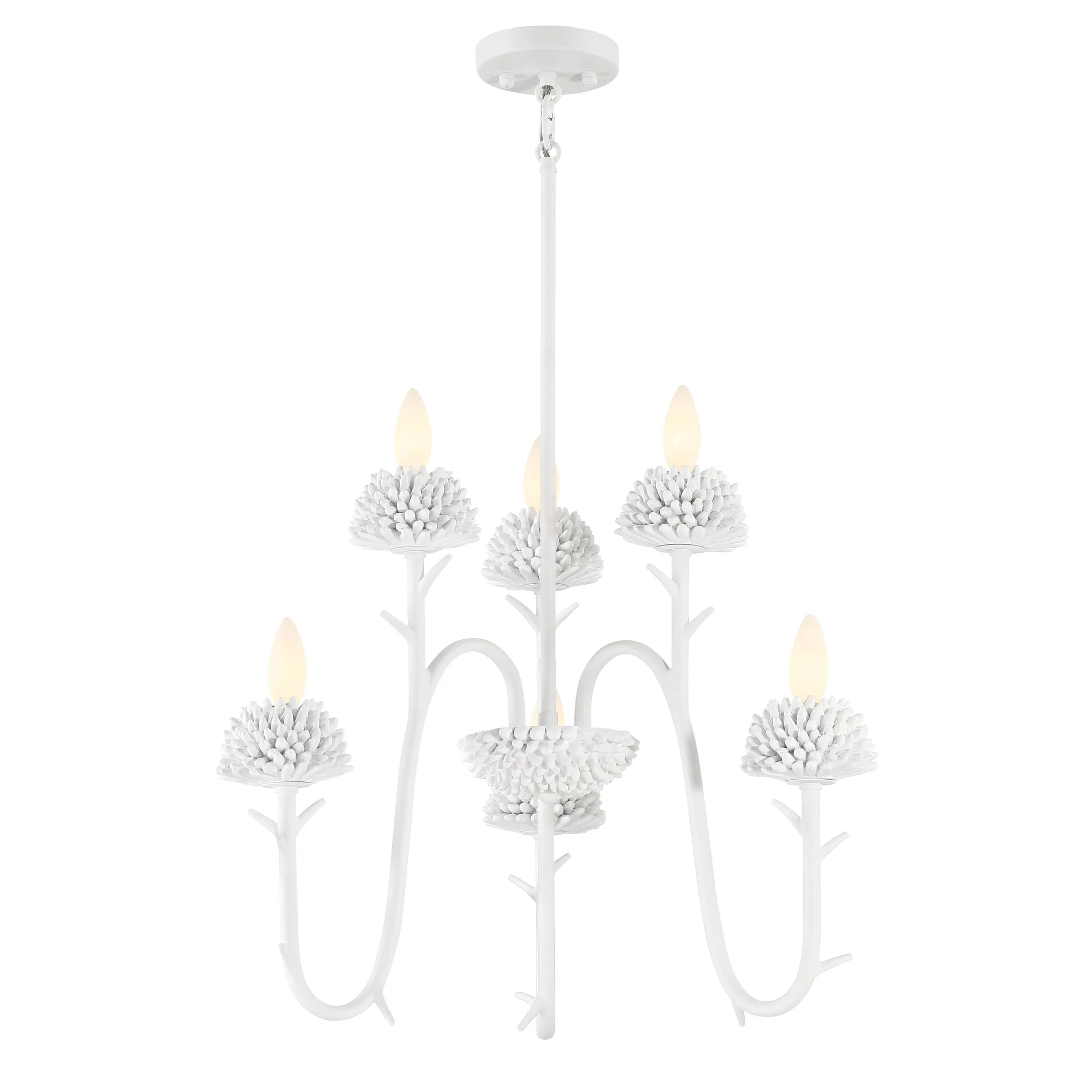 North Fork 6-Light Pendant in Sand White