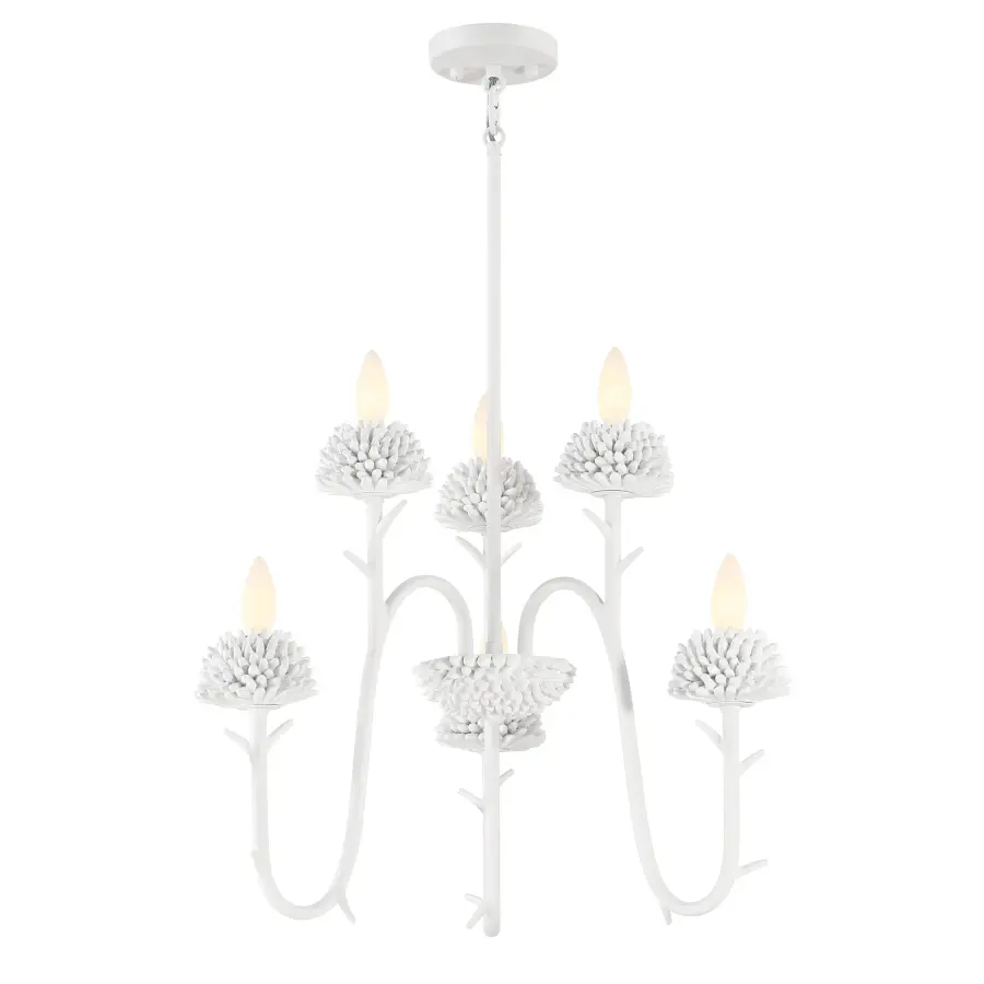 North Fork 6-Light Pendant in Sand White - Image 1