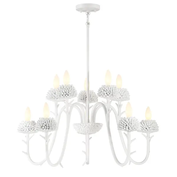 North Fork 10-Light Two-Tier Chandelier in Sand White - Image 7