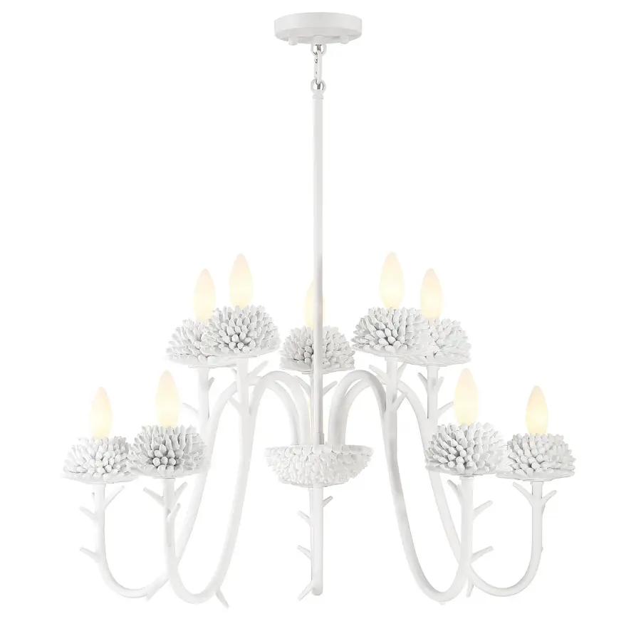 North Fork 10-Light Two-Tier Chandelier in Sand White - Image 7