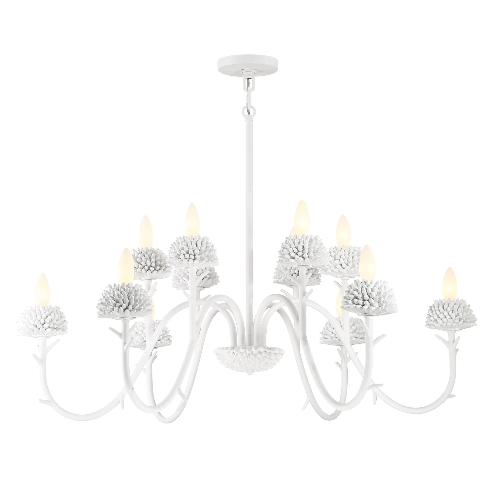 North Fork 12-Light Two-Tier Chandelier in Sand White