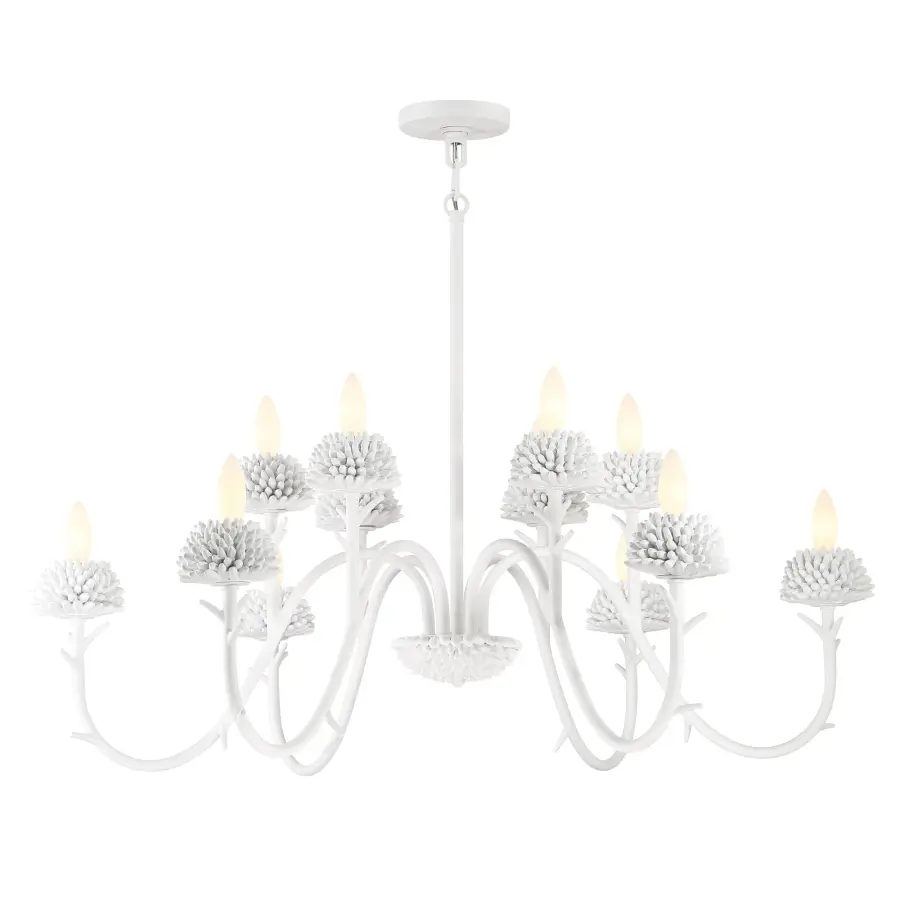 North Fork 12-Light Two-Tier Chandelier in Sand White - Image 1
