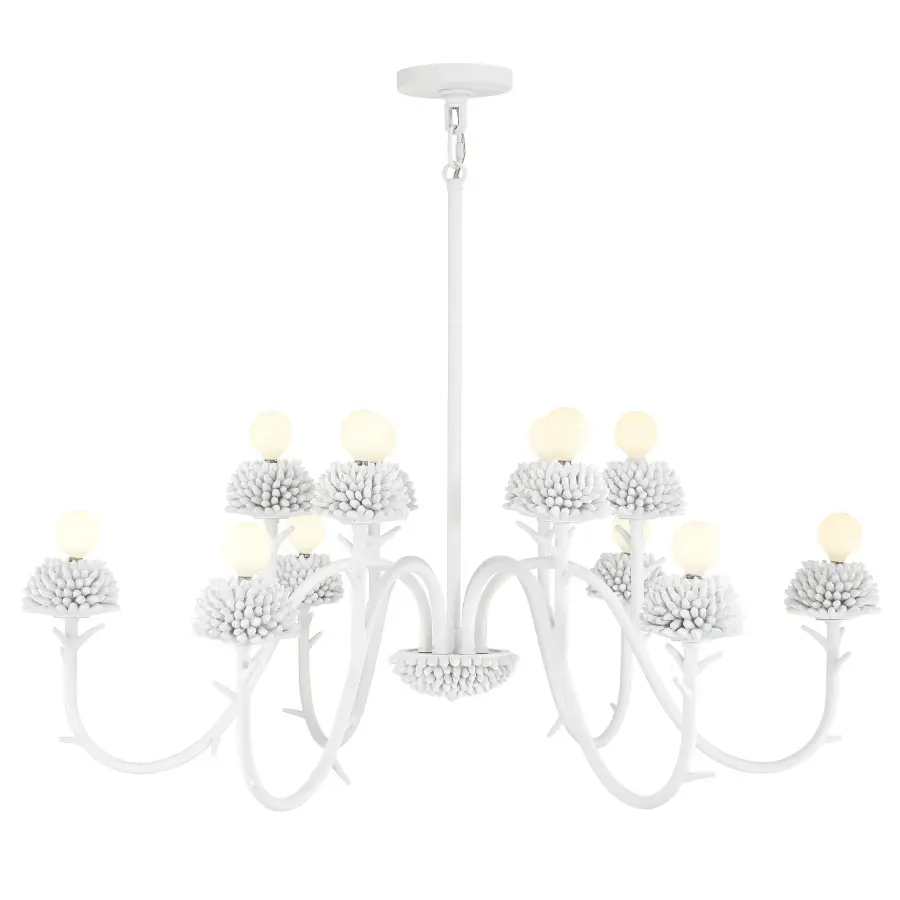North Fork 12-Light Two-Tier Chandelier in Sand White - Image 2