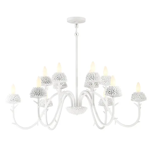 North Fork 12-Light Two-Tier Chandelier in Sand White - Image 4