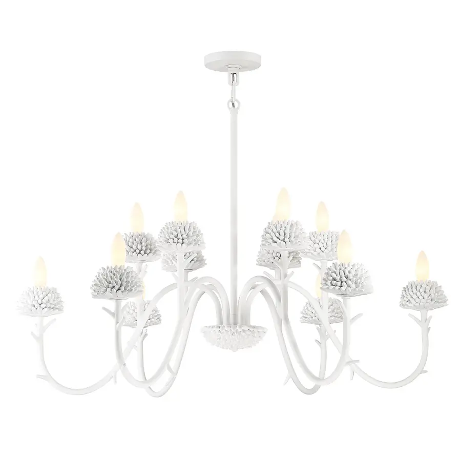 North Fork 12-Light Two-Tier Chandelier in Sand White - Image 4