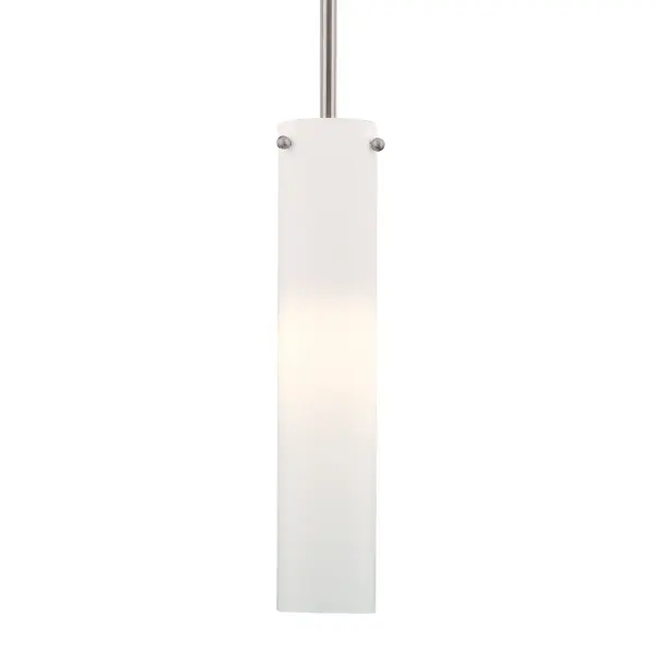 This sleek mini pendant combines brushed nickel hardware with soft etched opal glass for a refined, contemporary look. At just 2.75 inches wide, it's perfect for tight spaces or grouped installations over islands and bars.