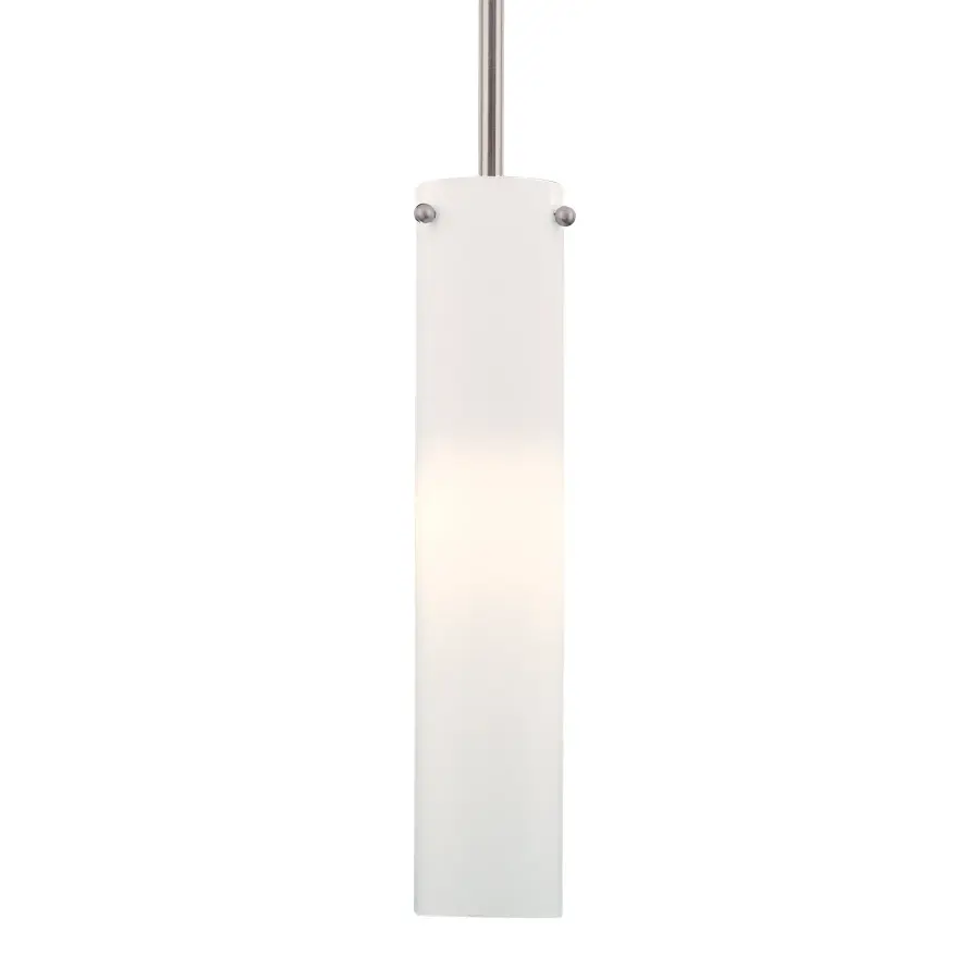 Mini Pendant in Brushed Nickel with Etched Opal Glass