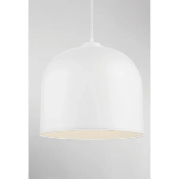 1 Light Pendant with a Metal Shade in White Finish - alternate view