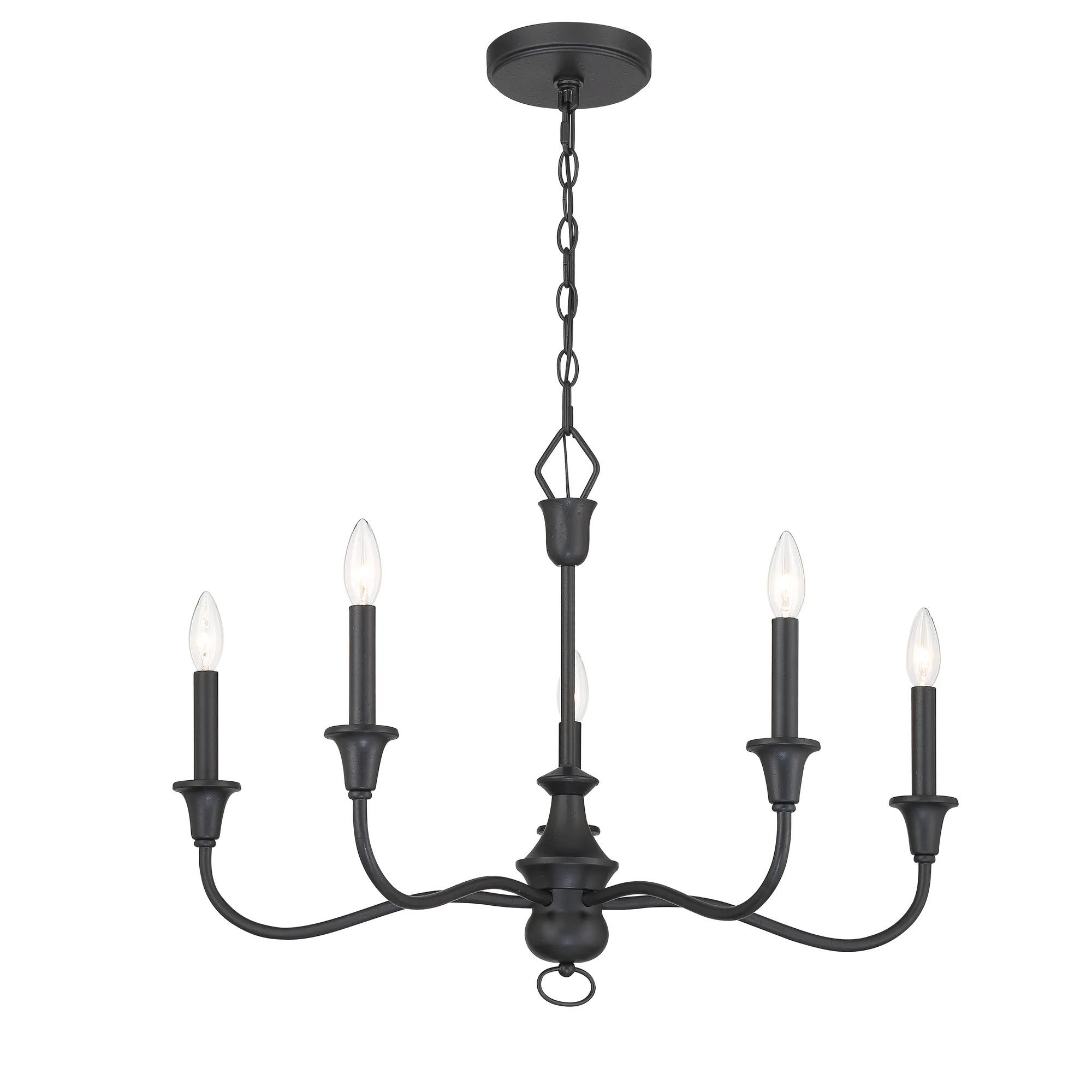 Halifax County 5-Light Chandelier in Textured Coal Black