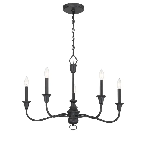 Halifax County 5-Light Chandelier in Textured Coal Black - Image 1