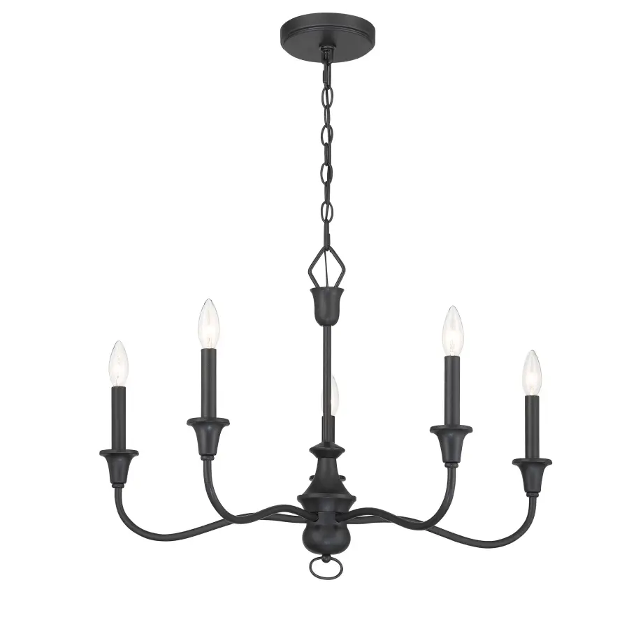 Halifax County 5-Light Chandelier in Textured Coal Black - Image 1