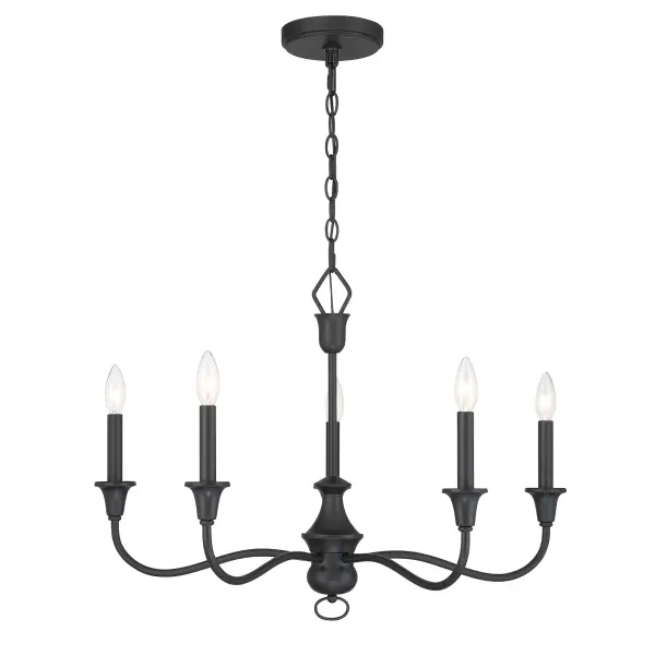 Halifax County 5-Light Chandelier in Textured Coal Black - Image 2