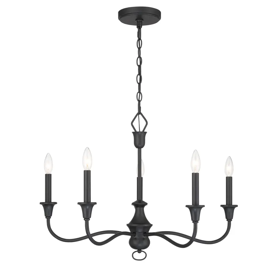 Halifax County 5-Light Chandelier in Textured Coal Black - Image 2