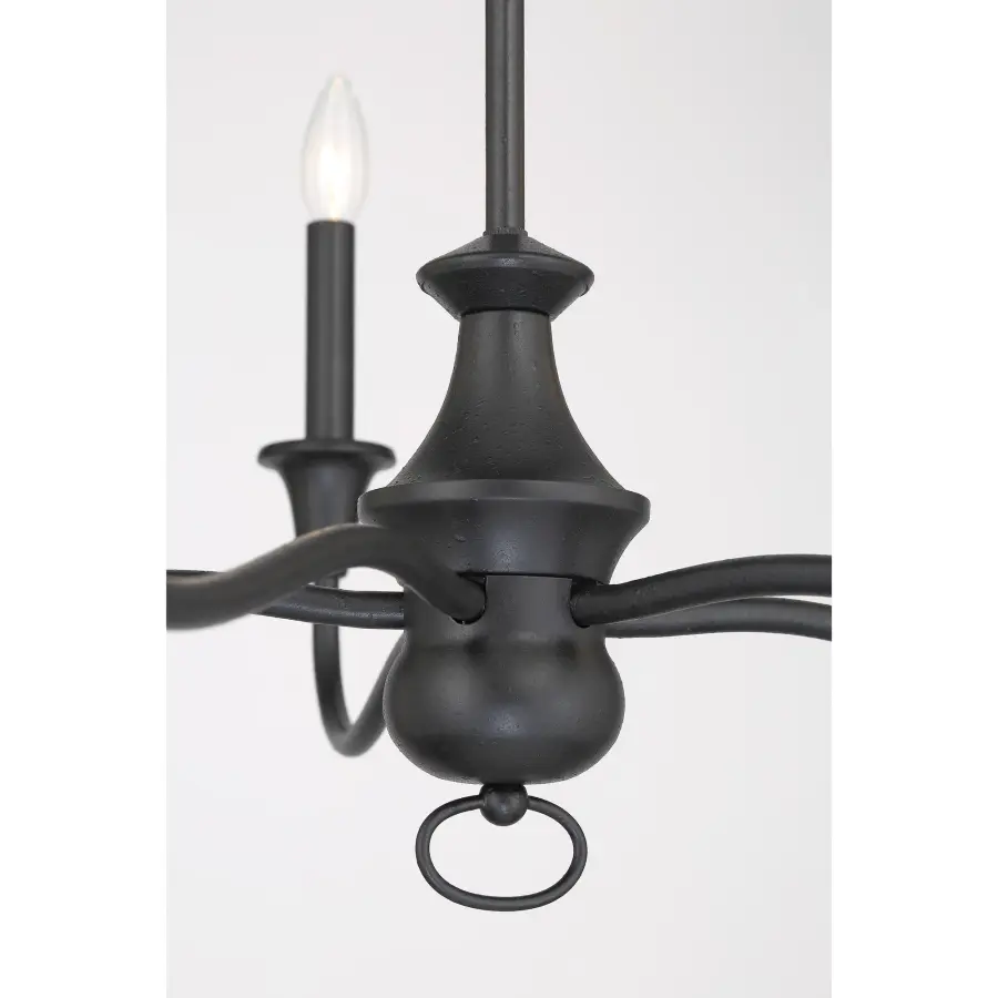 Halifax County 5-Light Chandelier in Textured Coal Black - Image 3