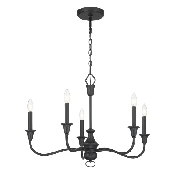 Halifax County 5-Light Chandelier in Textured Coal Black - Image 4
