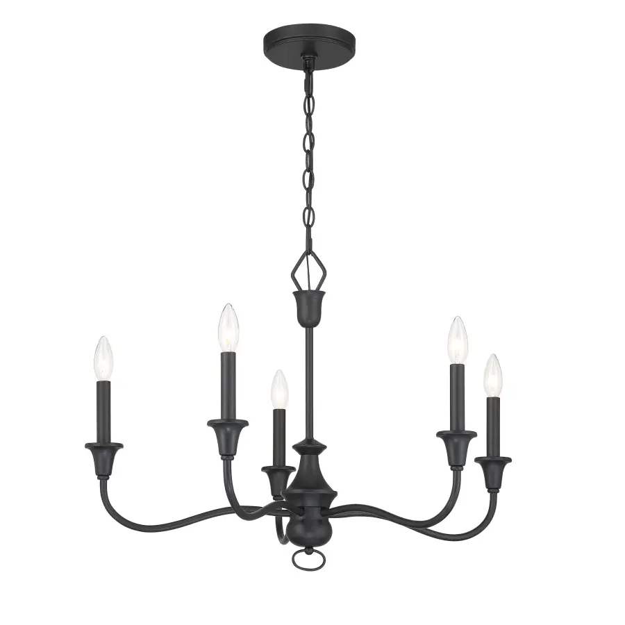 Halifax County 5-Light Chandelier in Textured Coal Black - Image 4