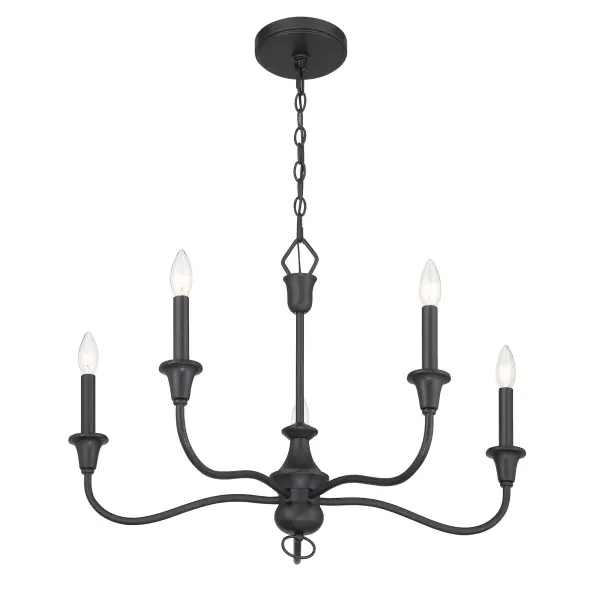 Halifax County 5-Light Chandelier in Textured Coal Black - Image 5