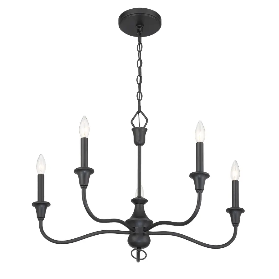 Halifax County 5-Light Chandelier in Textured Coal Black - Image 5