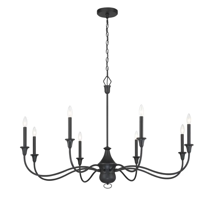 Halifax County 8-Light Chandelier in Textured Coal Black - Image 1