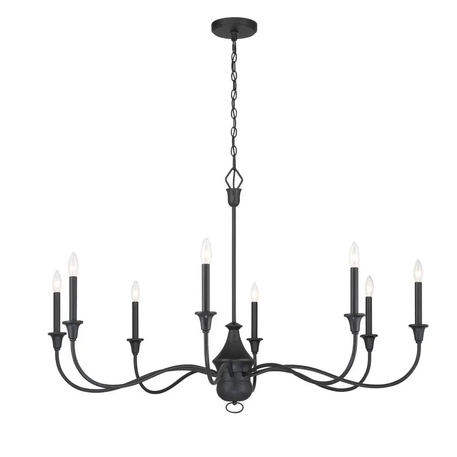 Halifax County 8-Light Chandelier in Textured Coal Black - Image 2