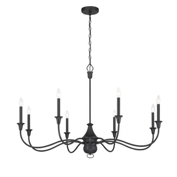 Halifax County 8-Light Chandelier in Textured Coal Black - Image 3