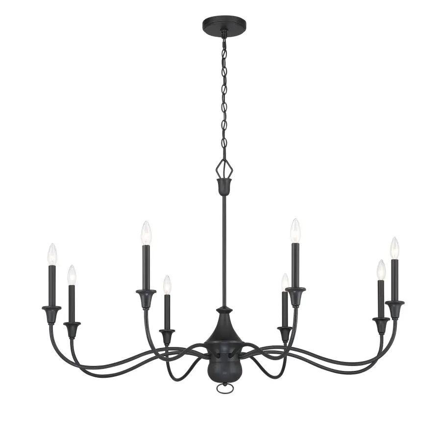 Halifax County 8-Light Chandelier in Textured Coal Black - Image 3