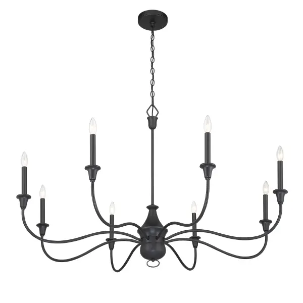 Halifax County 8-Light Chandelier in Textured Coal Black - Image 4