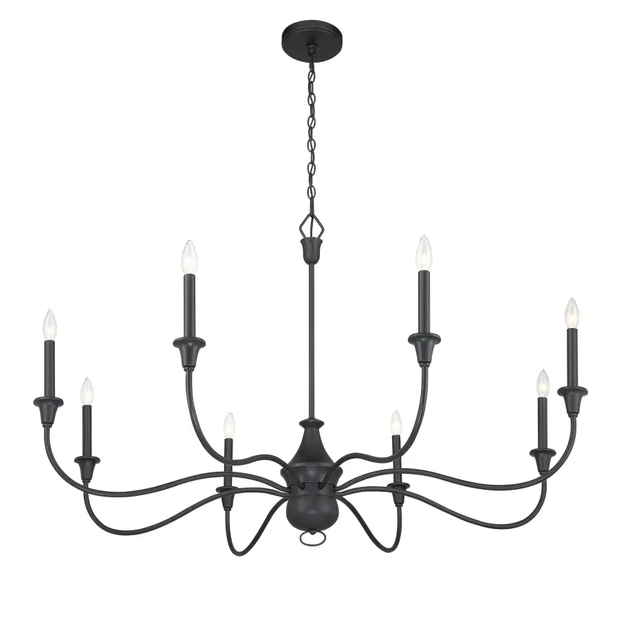 Halifax County 8-Light Chandelier in Textured Coal Black - Image 4