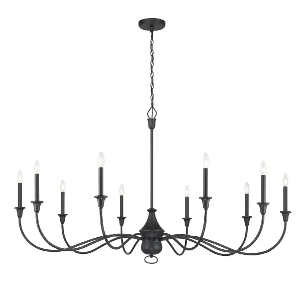 Halifax County 10-Light Chandelier in Textured Coal Black - Image 1