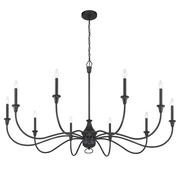 Halifax County 10-Light Chandelier in Textured Coal Black - Image 2