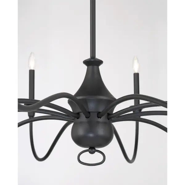 Halifax County 10-Light Chandelier in Textured Coal Black - Image 3