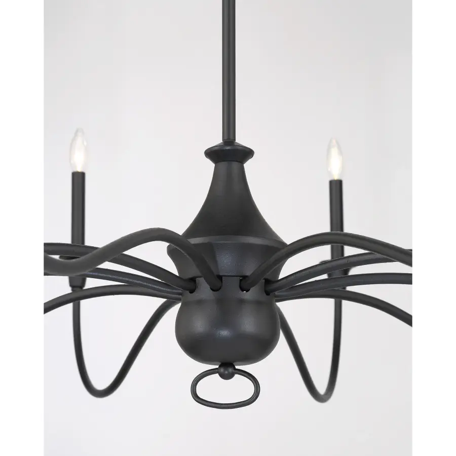 Halifax County 10-Light Chandelier in Textured Coal Black - Image 3