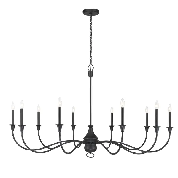 Halifax County 10-Light Chandelier in Textured Coal Black - Image 4