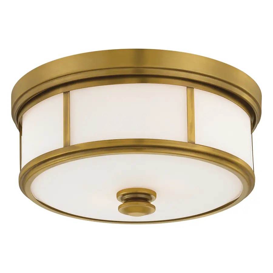 Liberty Gold 3-Light Flush Mount with Etched Opal Glass