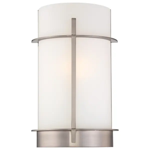 This traditional wall sconce combines brushed nickel elegance with etched opal glass for soft, diffused lighting. ADA-compliant design makes it ideal for bathrooms and hallways where accessibility matters.