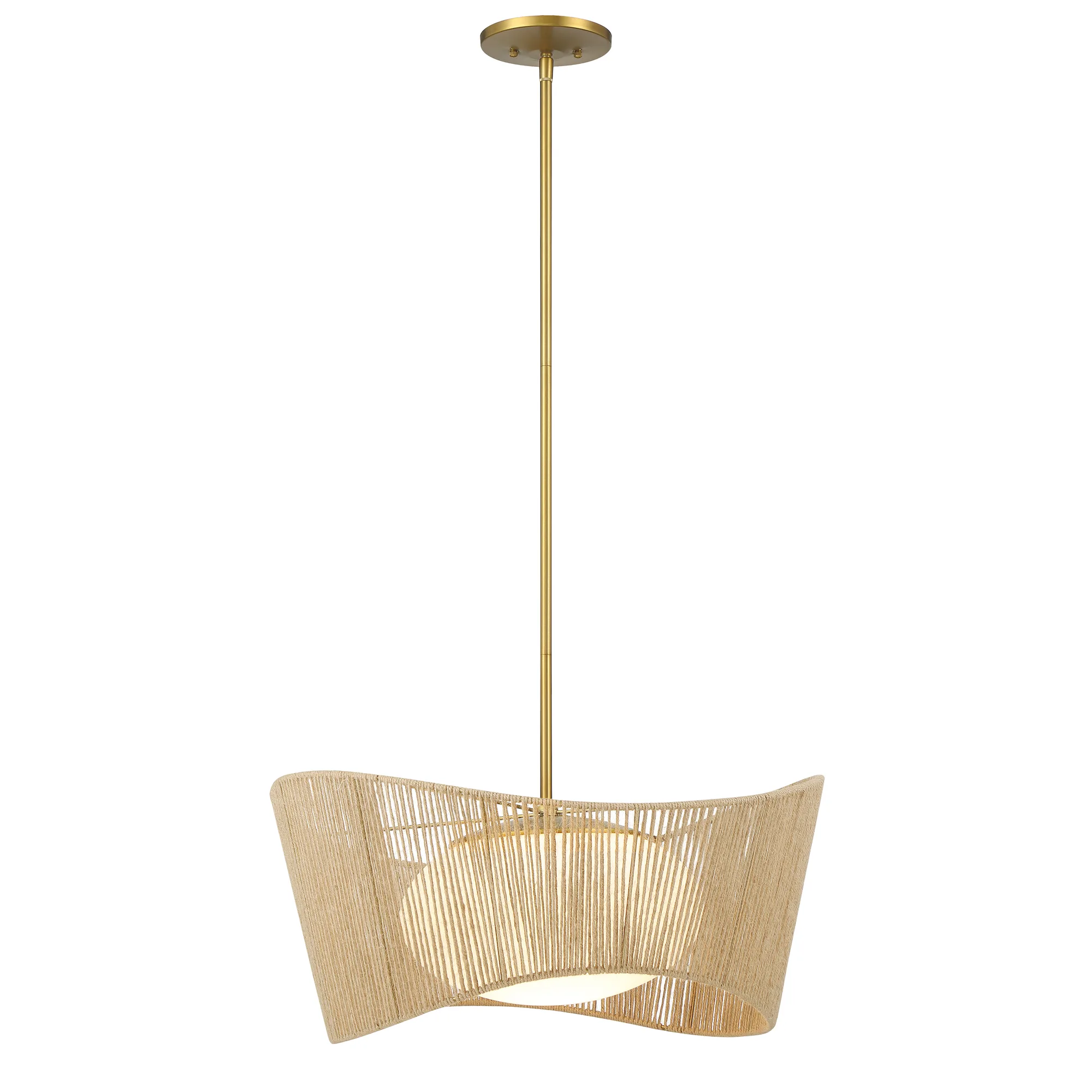 Key Largo 22" Pendant Light in Soft Brass