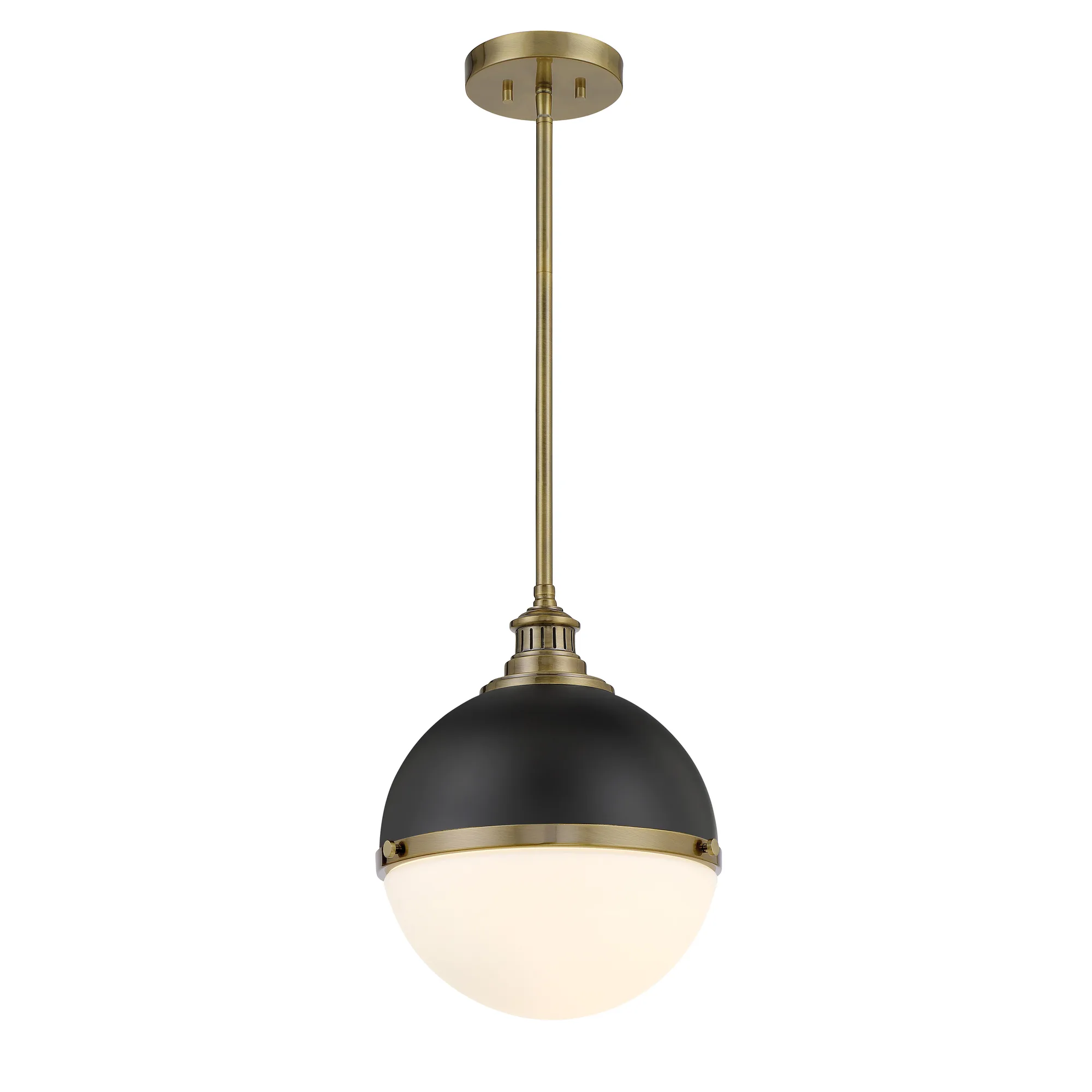 Vorey 1-Light Pendant in Coal and Oxidized Aged Brass