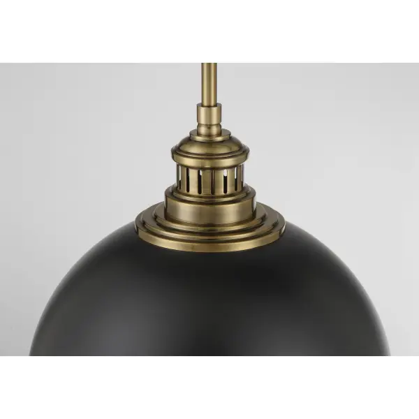 Vorey 1-Light Pendant in Coal and Oxidized Aged Brass - Image 3
