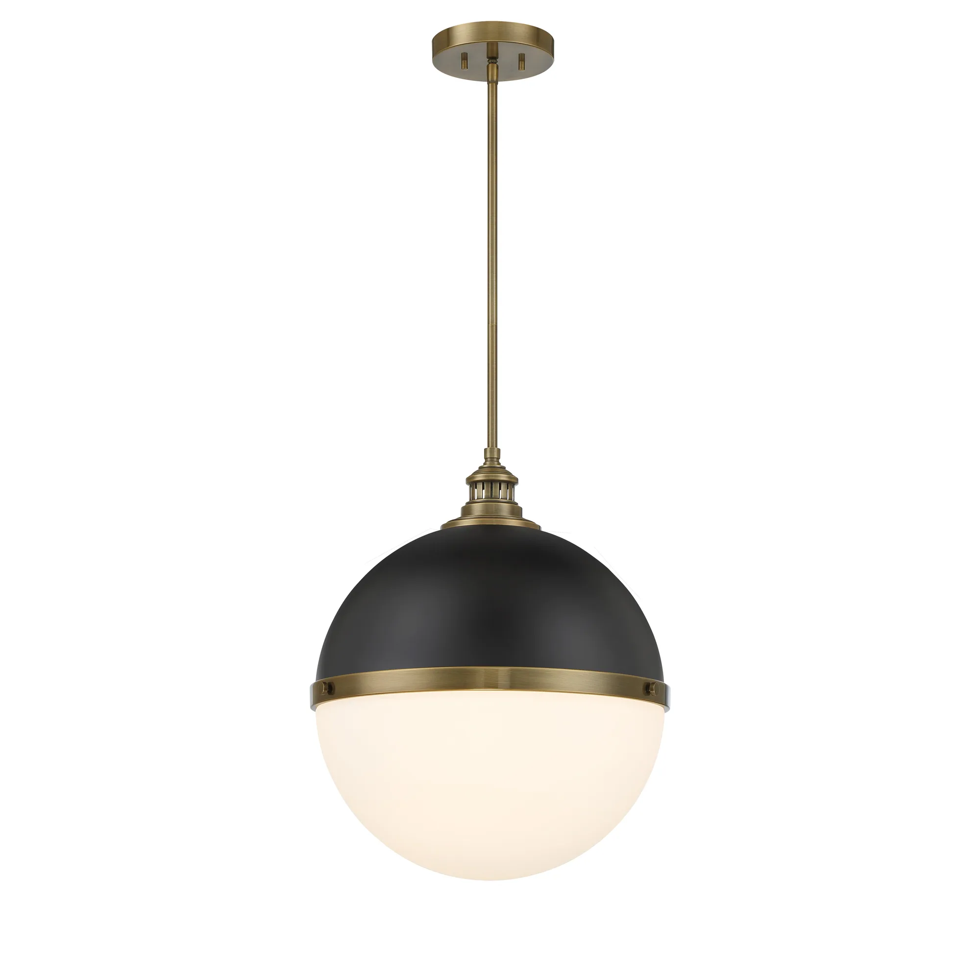 Vorey 1-Light Pendant in Coal and Oxidized Aged Brass