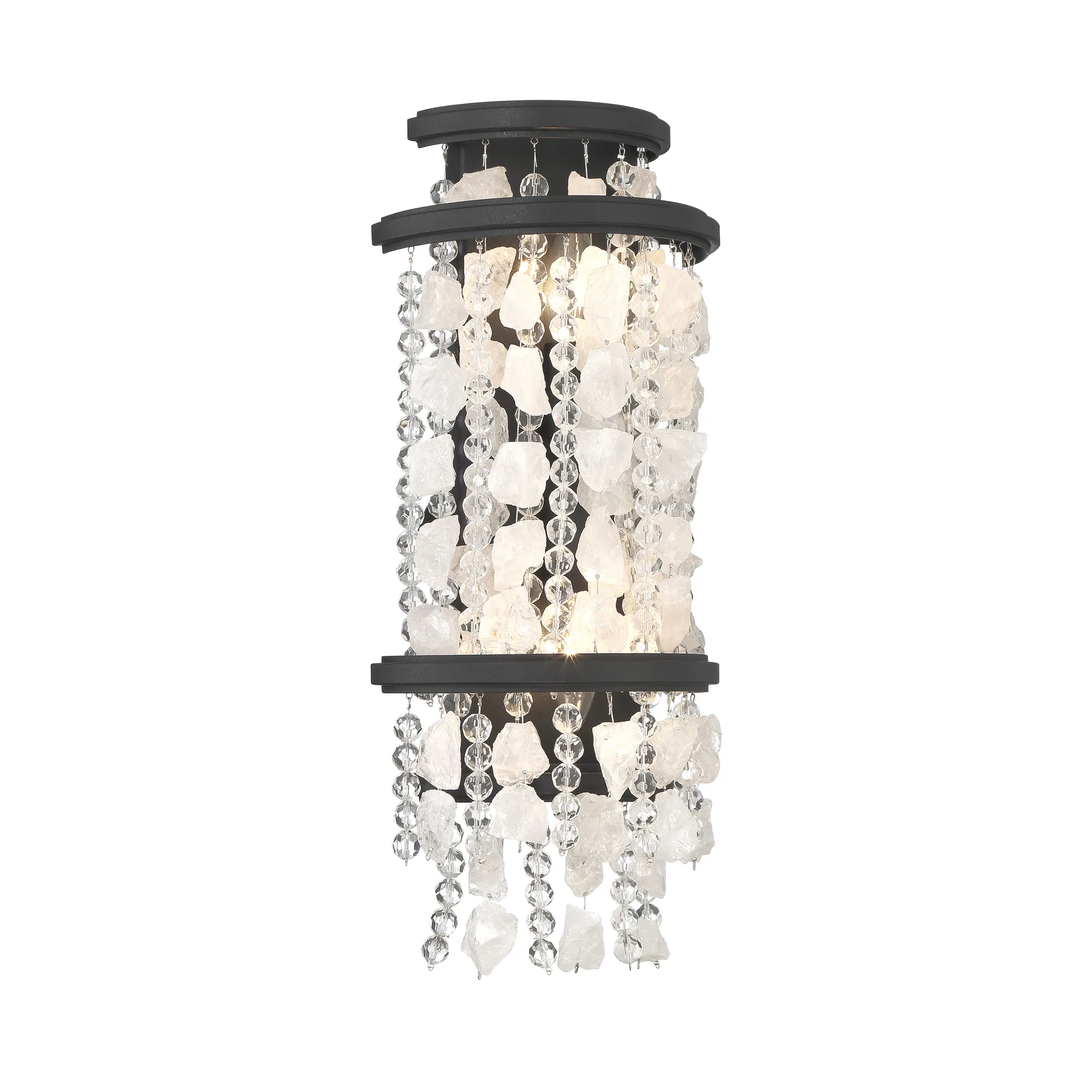 Shimmering Elegance 2-Light Wall Sconce in Sand Coal