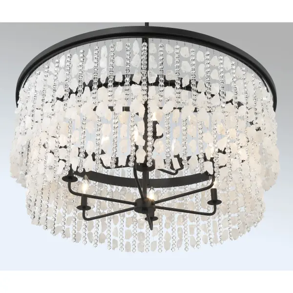 Dramatic Linear Chandelier with Crystalline Sparkle - Image 4